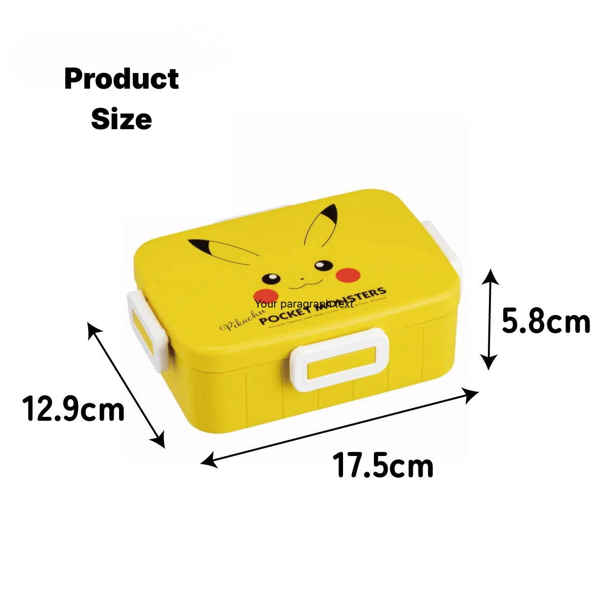 Pikachu 4-Point Lock Lunch Box
